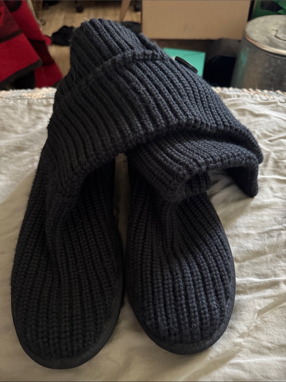 UGG Classic Cardy Knit Black Boot 9